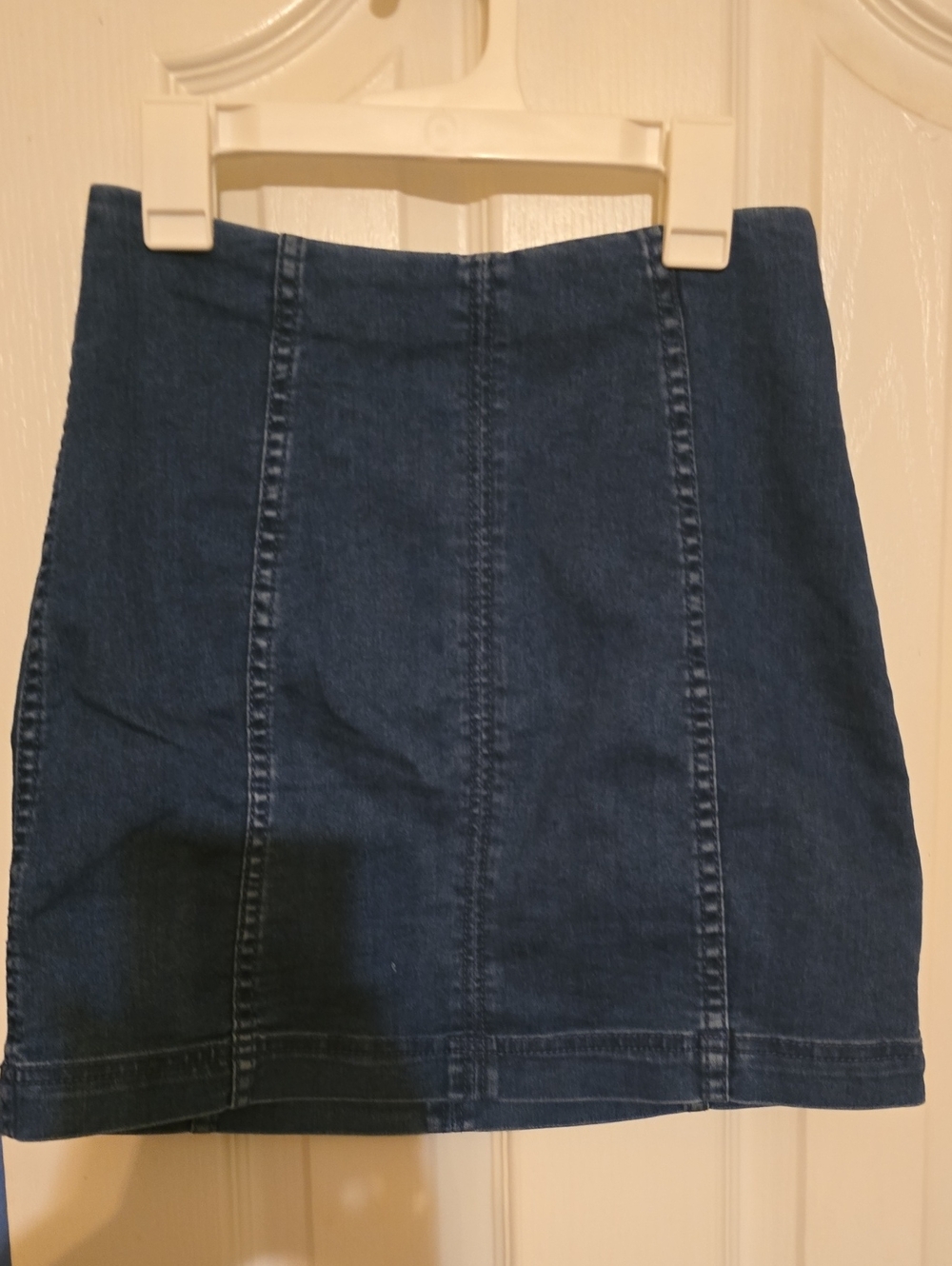 Free People Blue Denim Seamed Mini Skirt 2
